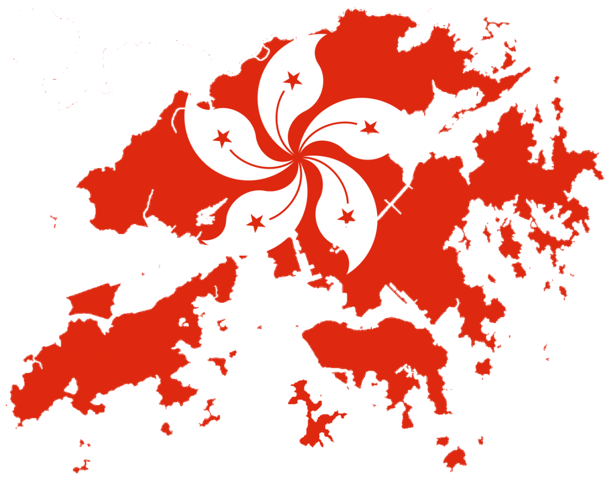 Hong Kong flag & map